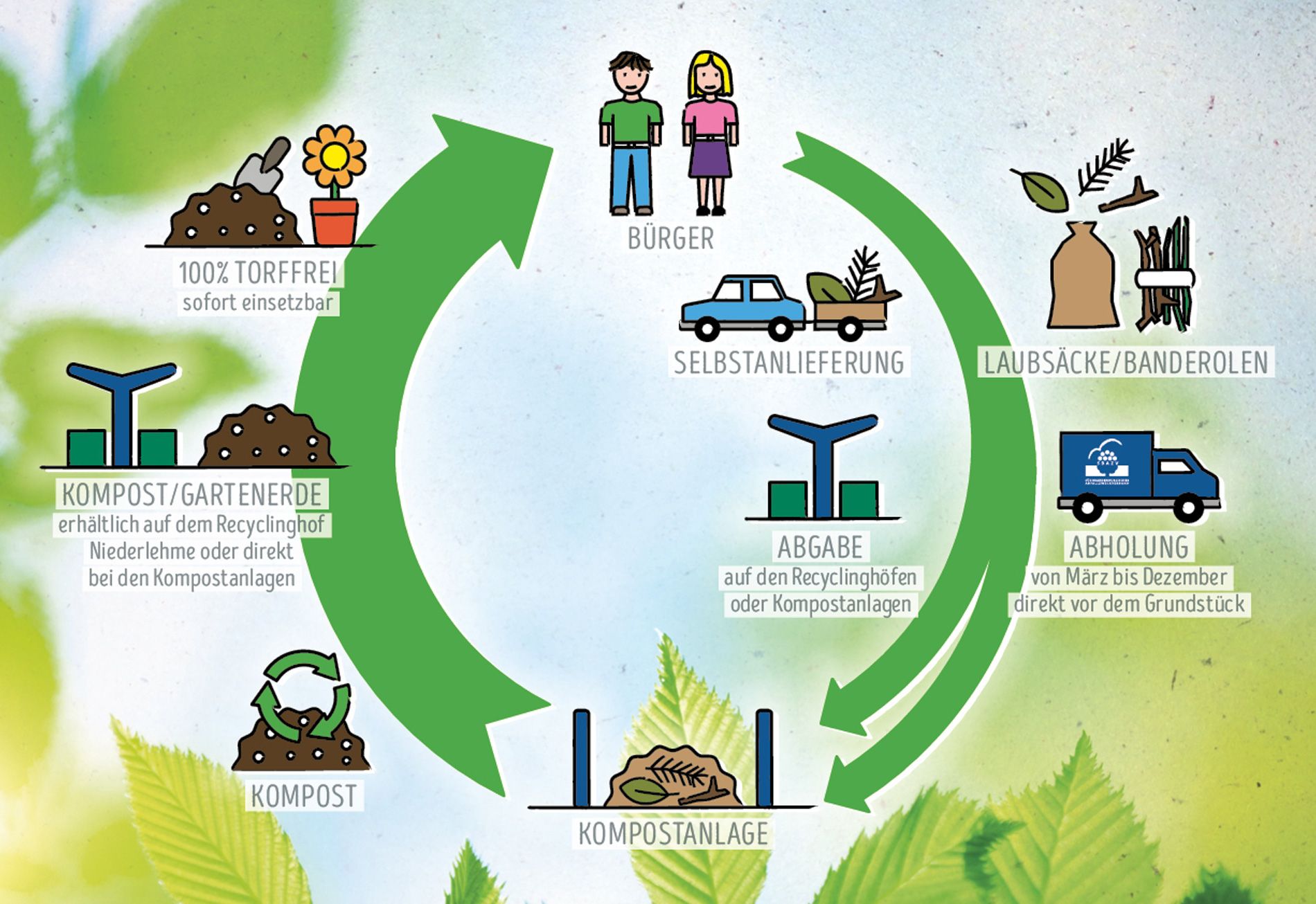 Illustrative Infografik zum Thema Grünschnitt